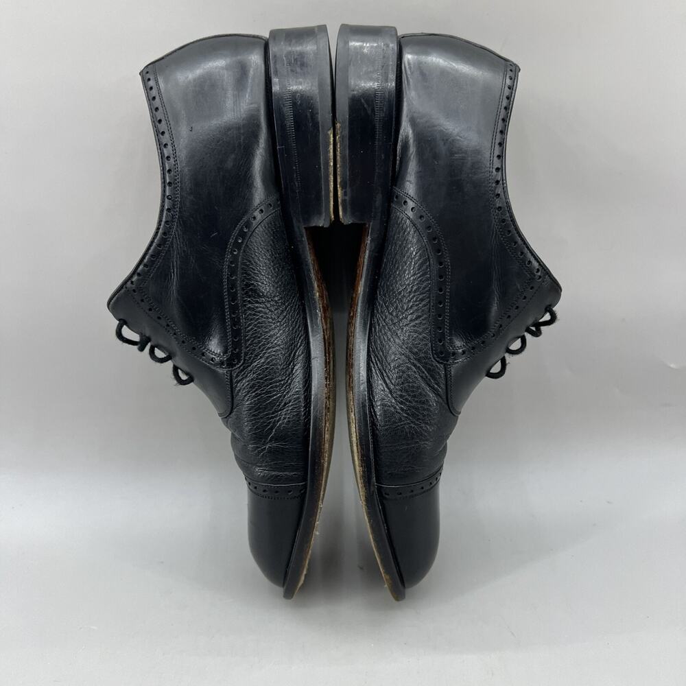 Mezlan Andrew Cap Toe Oxford Men Size 11 M Black Leather Medallion Dress Shoes - Picture 6 of 11